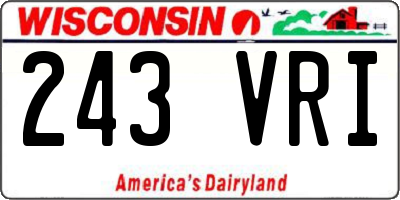 WI license plate 243VRI