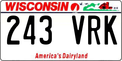 WI license plate 243VRK