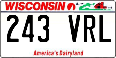 WI license plate 243VRL