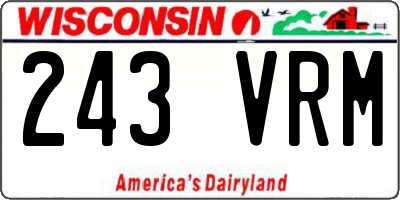 WI license plate 243VRM