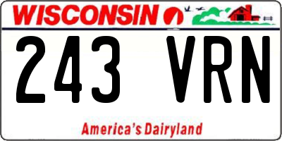 WI license plate 243VRN