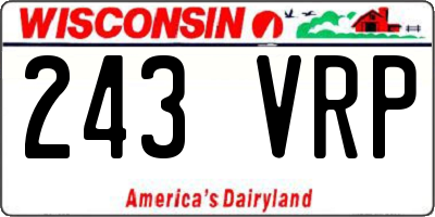 WI license plate 243VRP