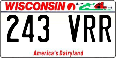 WI license plate 243VRR