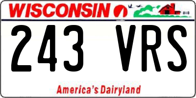 WI license plate 243VRS