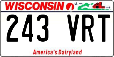 WI license plate 243VRT
