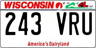 WI license plate 243VRU