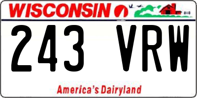 WI license plate 243VRW