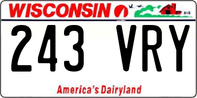 WI license plate 243VRY