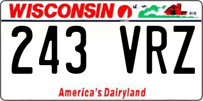 WI license plate 243VRZ