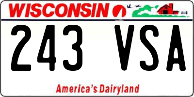 WI license plate 243VSA