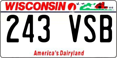 WI license plate 243VSB