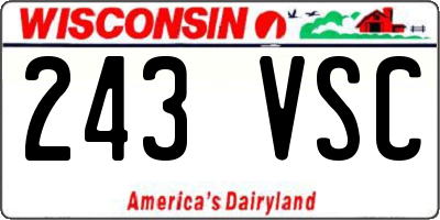 WI license plate 243VSC