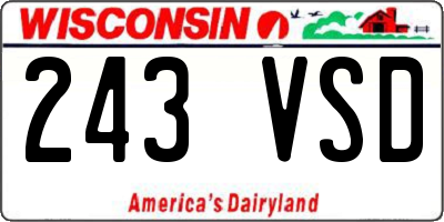 WI license plate 243VSD