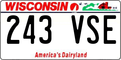 WI license plate 243VSE
