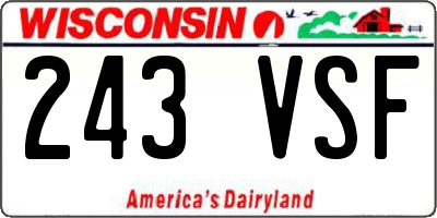 WI license plate 243VSF
