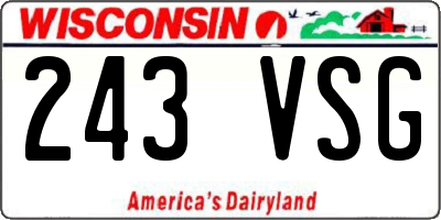 WI license plate 243VSG