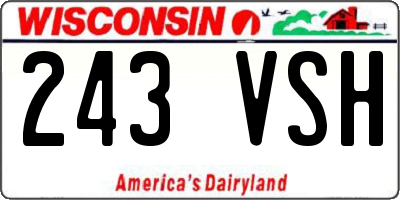 WI license plate 243VSH