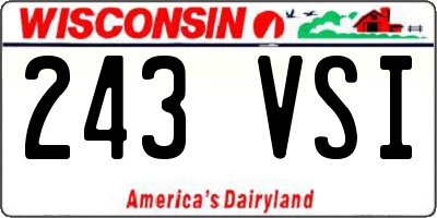 WI license plate 243VSI