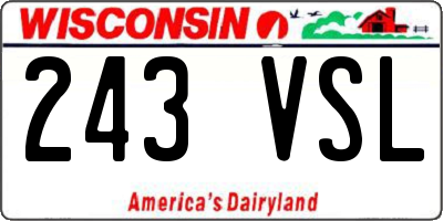 WI license plate 243VSL