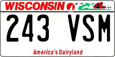 WI license plate 243VSM
