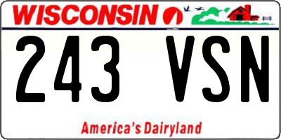 WI license plate 243VSN