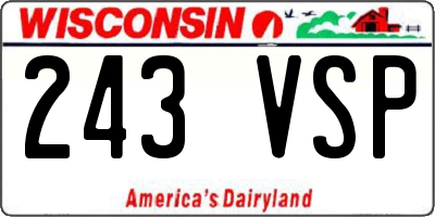 WI license plate 243VSP