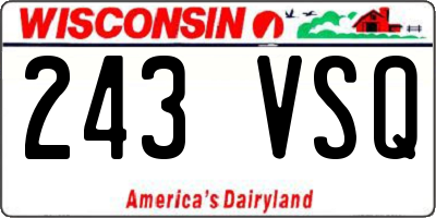 WI license plate 243VSQ