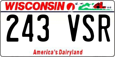 WI license plate 243VSR