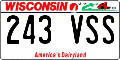 WI license plate 243VSS