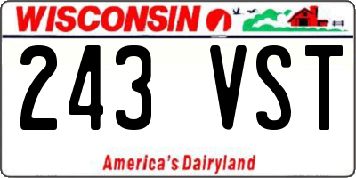 WI license plate 243VST