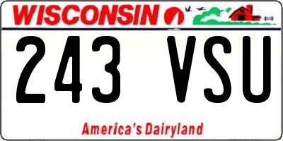 WI license plate 243VSU