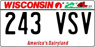 WI license plate 243VSV