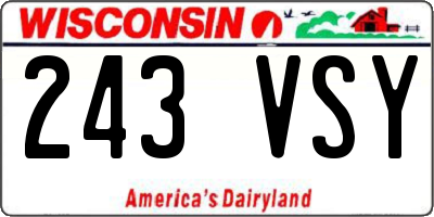 WI license plate 243VSY