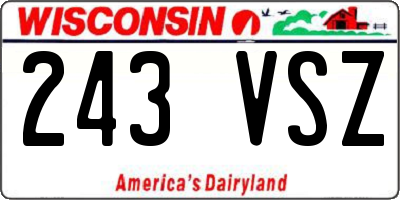 WI license plate 243VSZ