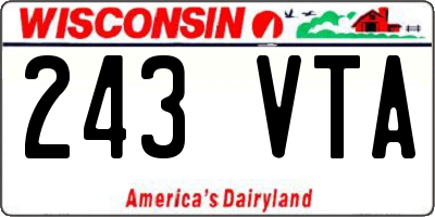 WI license plate 243VTA