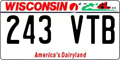 WI license plate 243VTB