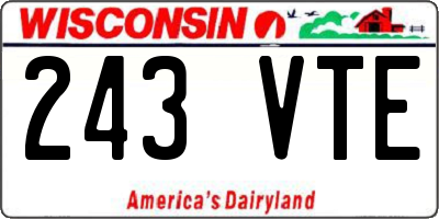 WI license plate 243VTE