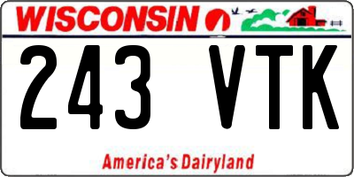 WI license plate 243VTK