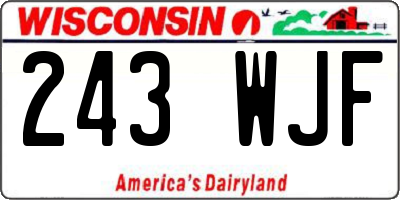 WI license plate 243WJF