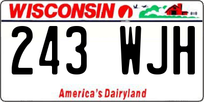 WI license plate 243WJH