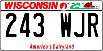 WI license plate 243WJR