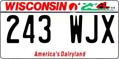 WI license plate 243WJX