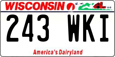 WI license plate 243WKI