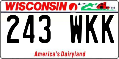 WI license plate 243WKK