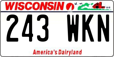 WI license plate 243WKN