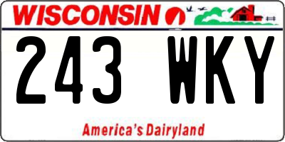 WI license plate 243WKY