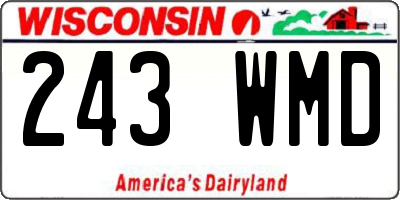 WI license plate 243WMD
