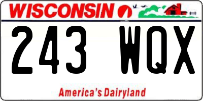 WI license plate 243WQX