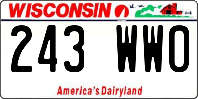 WI license plate 243WWO
