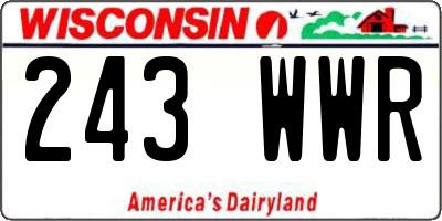 WI license plate 243WWR